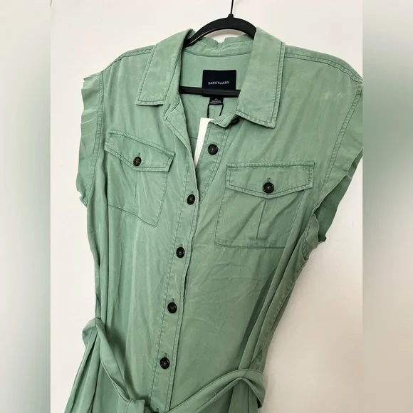 NWT Sanctuary Diana Surplus mini dress shale green XL - Picture 4 of 9